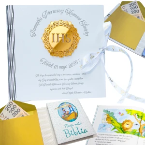 BIBLIA W PUDEŁKU Pamiątka Pierwszej Komunii Świętej PREZENT NA KOMUNIĘ 224str.