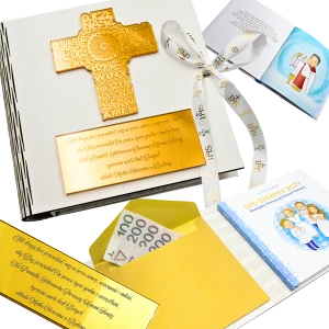 BIBLIA W PUDEŁKU Pamiątka Pierwszej Komunii Świętej PREZENT NA KOMUNIĘ 48 stron