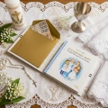 BIBLIA W PUDEŁKU Pamiątka Pierwszej Komunii Świętej PREZENT NA KOMUNIĘ 48 stron