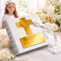 BIBLIA W PUDEŁKU Pamiątka Pierwszej Komunii Świętej PREZENT NA KOMUNIĘ 48 stron