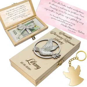 PAMIĄTKA I KOMUNII ŚWIĘTEJ Pudełko na Pieniądze KOMUNIA PREZENT na Komunię