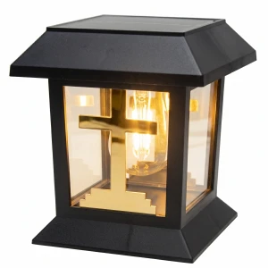 ZNICZ Solarny LED Lampion NA GRÓB Cmentarz Statuetka Z Krzyżem Nowoczesny