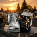 Znicz LED ze zdjęciem Dzień Mamy  grób grawerowany lampion lustro weneckie