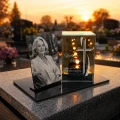 Znicz LED ze zdjęciem Dzień Mamy  grób grawerowany lampion lustro weneckie