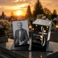 Znicz LED ze zdjęciem Dzień Taty  grób grawerowany lampion lustro weneckie