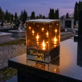 Znicz Lustrzany Lampion 3D z Grawerem Elegancki Ciepłe Światło Dzień Babci