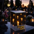 Znicz Lustrzany Lampion 3D z Grawerem Elegancki Ciepłe Światło Dzień Babci