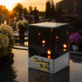 Znicz Lustrzany Lampion 3D z Grawerem Elegancki Ciepłe Światło Dzień Babci