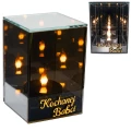Znicz Lustrzany Lampion 3D z Grawerem Elegancki Ciepłe Światło Dzień Babci