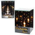 Znicz Lustrzany Lampion 3D z Grawerem Elegancki Ciepłe Światło Dzień Taty
