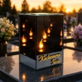 Znicz Lustrzany Lampion 3D z Grawerem Elegancki Ciepłe Światło Dzień Taty