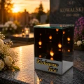 Znicz Lustrzany Lampion 3D z Grawerem Elegancki Ciepłe Światło Dzień Taty