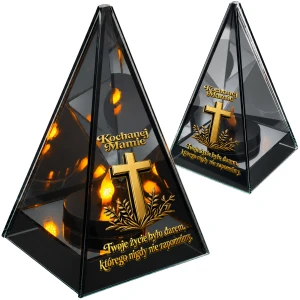 Znicz Lustrzany Lampion Solarny 3D Nadruk UV na Dzień Matki Elegancki