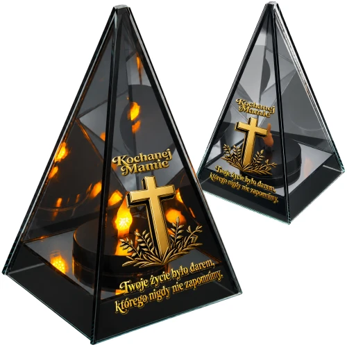 Znicz Lustrzany Lampion Solarny 3D Nadruk UV na Dzień Matki Elegancki