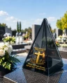 Znicz Lustrzany Lampion Solarny 3D Nadruk UV na Dzień Matki Elegancki