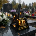 Znicz Lustrzany Lampion Solarny 3D Nadruk UV na Dzień Matki Elegancki