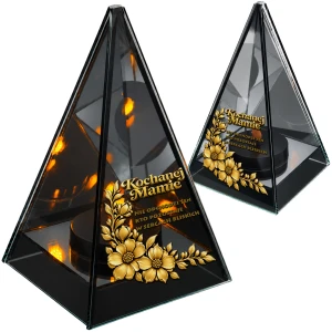 Znicz Lustrzany Lampion Solarny 3D Nadruk UV na Dzień Matki Elegancki