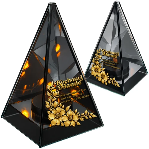Znicz Lustrzany Lampion Solarny 3D Nadruk UV na Dzień Matki Elegancki