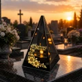 Znicz Lustrzany Lampion Solarny 3D Nadruk UV na Dzień Matki Elegancki