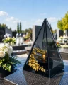 Znicz Lustrzany Lampion Solarny 3D Nadruk UV na Dzień Matki Elegancki