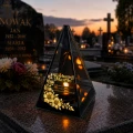 Znicz Lustrzany Lampion Solarny 3D Nadruk UV na Dzień Matki Elegancki