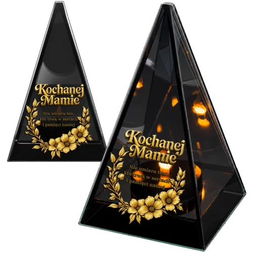 Znicz Lustrzany Lampion Solarny 3D Nadruk UV na Dzień Matki Elegancki