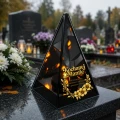 Znicz Lustrzany Lampion Solarny 3D Nadruk UV na Dzień Matki Elegancki