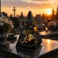 Znicz Lustrzany Lampion Solarny 3D Nadruk UV na Dzień Matki Elegancki
