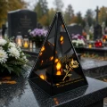 Znicz Lustrzany Lampion Solarny 3D Nadruk UV na Dzień Matki Elegancki