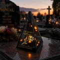 Znicz Lustrzany Lampion Solarny 3D Nadruk UV na Dzień Matki Elegancki