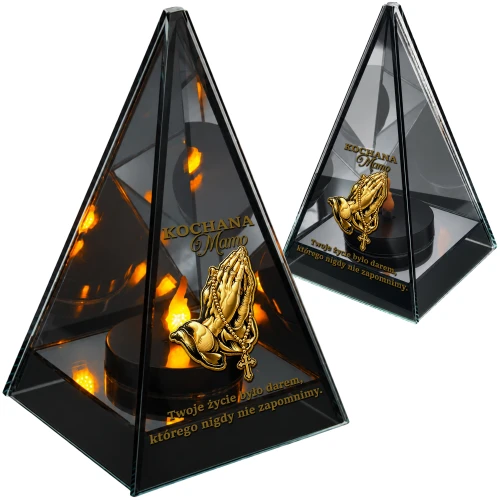 Znicz Lustrzany Lampion Solarny 3D Nadruk UV na Dzień Matki Elegancki