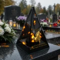 Znicz Lustrzany Lampion Solarny 3D Nadruk UV na Dzień Matki Elegancki