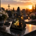 Znicz Lustrzany Lampion Solarny 3D Nadruk UV na Dzień Matki Elegancki
