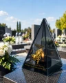 Znicz Lustrzany Lampion Solarny 3D Nadruk UV na Dzień Matki Elegancki