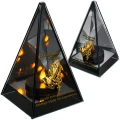 Znicz Lustrzany Lampion Solarny 3D Nadruk UV na Dzień Matki Elegancki