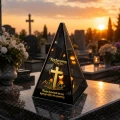 Znicz na Dzień TATY OJCA Lustrzany Lampion Solarny 3D Nadruk UV Elegancki