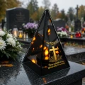 Znicz na Dzień TATY OJCA Lustrzany Lampion Solarny 3D Nadruk UV Elegancki