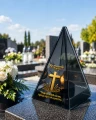 Znicz na Dzień TATY OJCA Lustrzany Lampion Solarny 3D Nadruk UV Elegancki