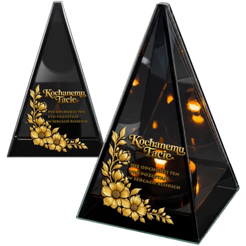 Znicz na Dzień TATY OJCA Lustrzany Lampion Solarny 3D Nadruk UV Elegancki