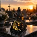 Znicz na Dzień TATY OJCA Lustrzany Lampion Solarny 3D Nadruk UV Elegancki