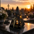 Znicz na Dzień TATY OJCA Lustrzany Lampion Solarny 3D Nadruk UV Elegancki