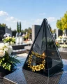 Znicz na Dzień TATY OJCA Lustrzany Lampion Solarny 3D Nadruk UV Elegancki
