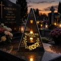 Znicz na Dzień TATY OJCA Lustrzany Lampion Solarny 3D Nadruk UV Elegancki