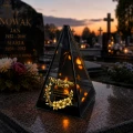 Znicz na Dzień TATY OJCA Lustrzany Lampion Solarny 3D Nadruk UV Elegancki