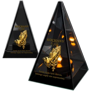 Znicz na Dzień TATY OJCA Lustrzany Lampion Solarny 3D Nadruk UV Elegancki