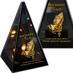 Znicz Lustrzany Lampion Solarny 3D Nadruk UV na Dzień Dziadka