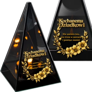 Znicz Lustrzany Lampion Solarny 3D Nadruk UV na Dzień Dziadka