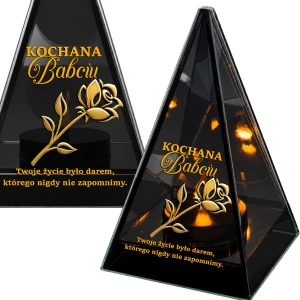 Znicz Lustrzany Lampion Solarny 3D Nadruk UV Dla Babci Elegancki