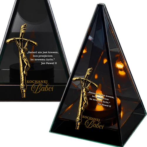 Znicz Lustrzany Lampion Solarny 3D Nadruk UV Dla Babci Elegancki