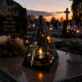 Znicz Lustrzany Lampion Solarny 3D Nadruk UV Dla Babci Elegancki